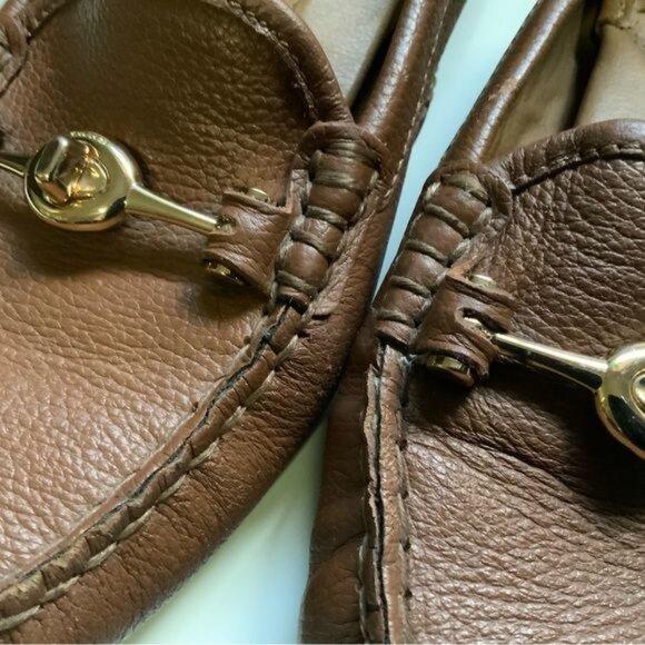 *COACH 'ARLENE' Classic Brown Loafer Logo Horsebit Flats - Picture 2 of 12